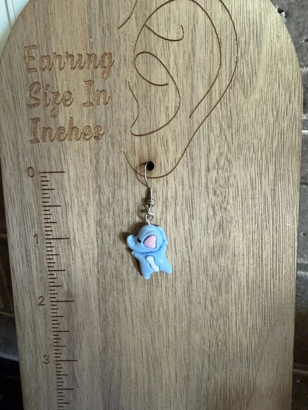3/$30 Cute Light Blue Elephant Dangle Resin Earrings